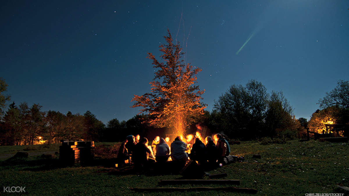 enjoy an amazing bonfire night at the campsite and exchange