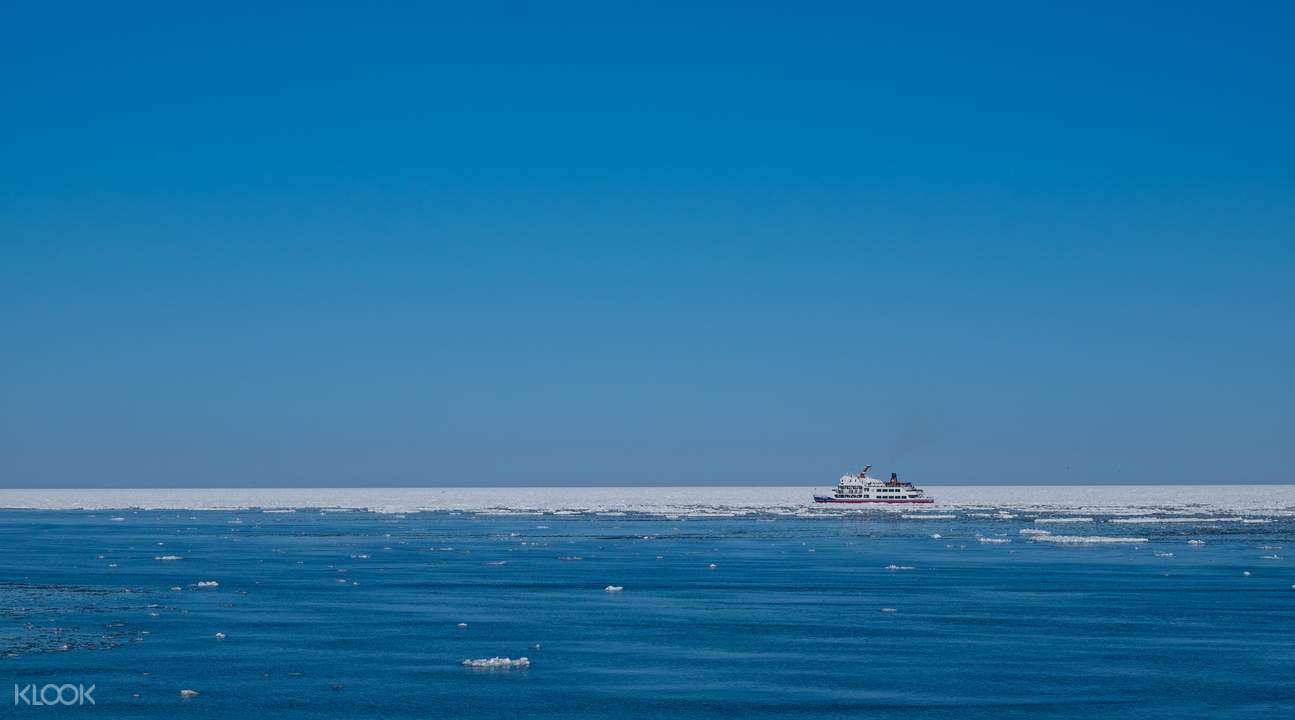of the drift ice perfectly contrasted by the deep blue sea