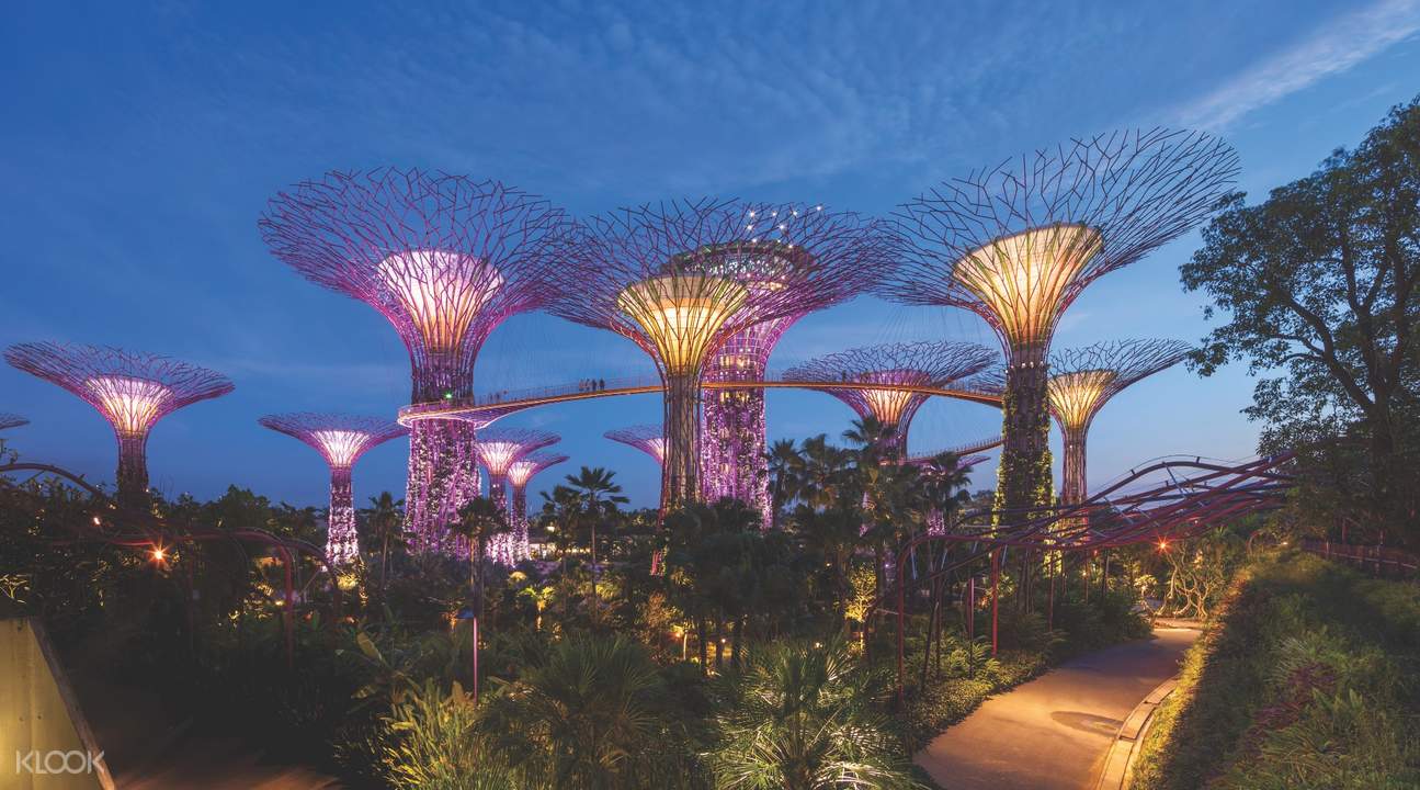 of the singaporean skyline as you stroll along the ocbc skyway