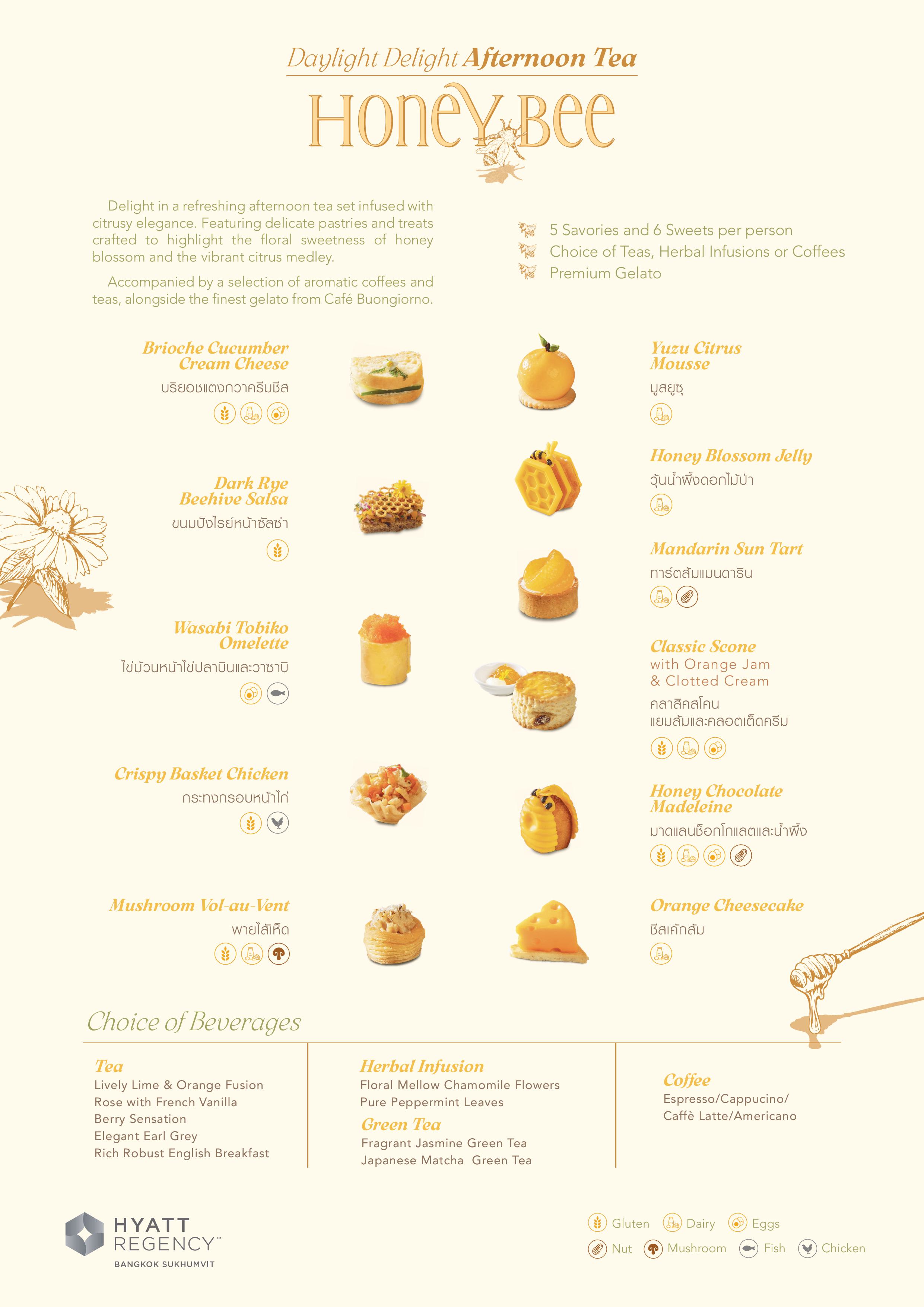 Daylight Delight Honey Bee Afternoon Tea Menu