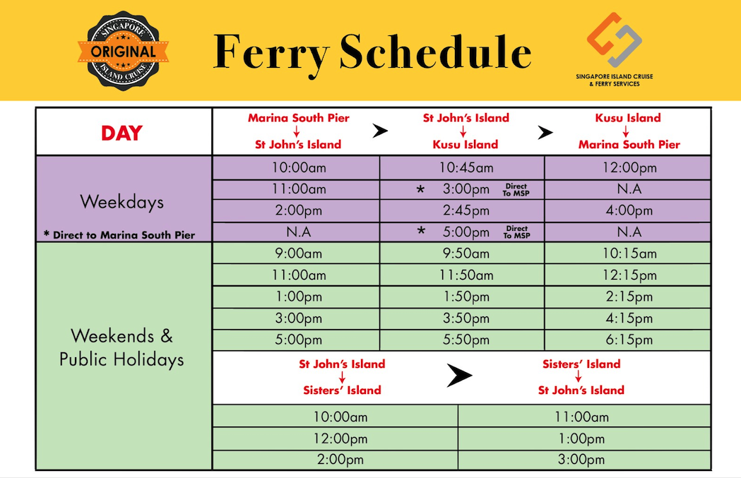 singapore island cruise ferry schedule