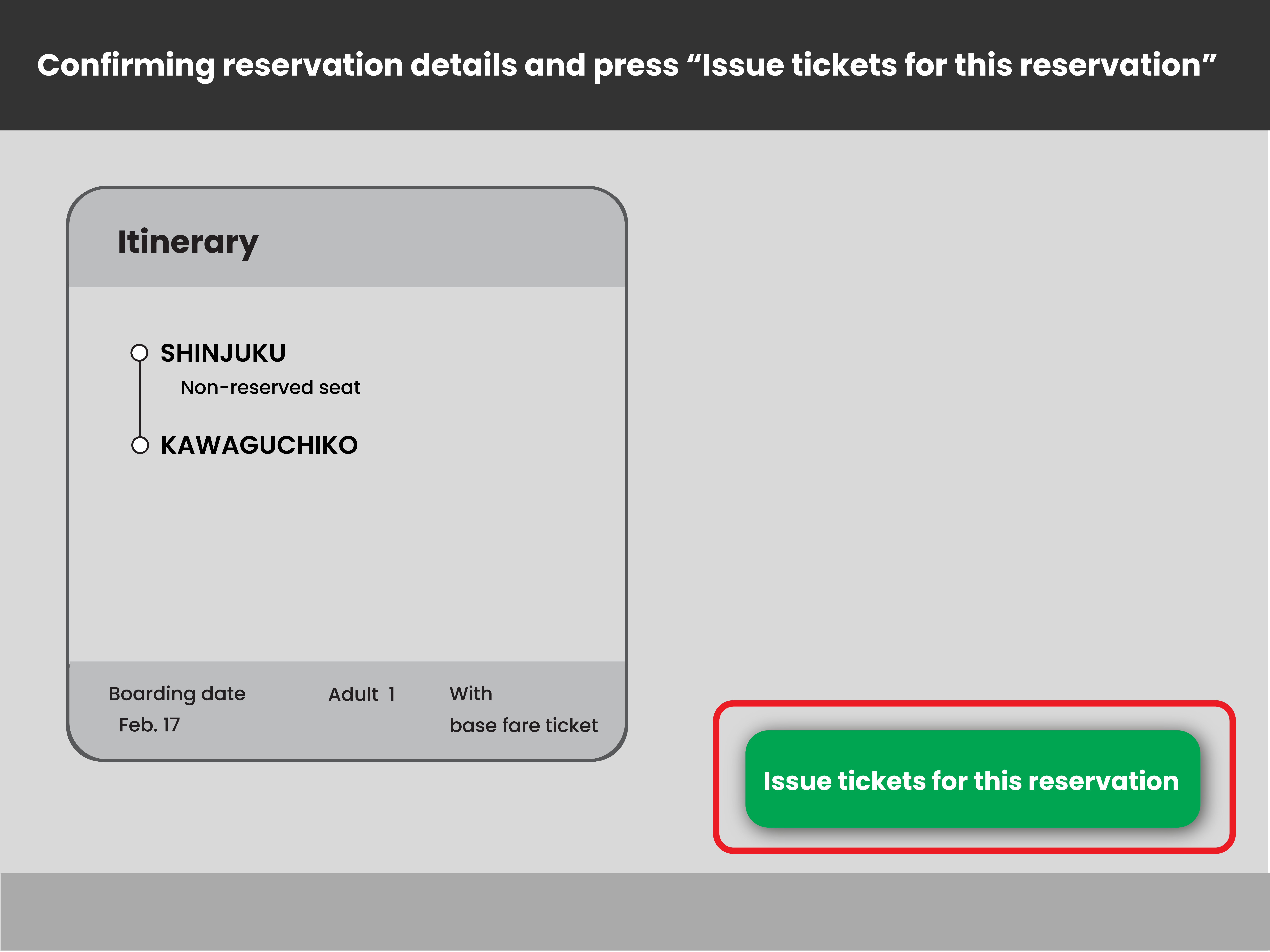 Issue tickets for this reservation