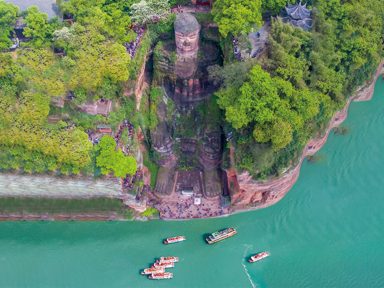 Chengdu Leshan Giant Buddha Explanation (Chinese/English/Thai explanation optional)