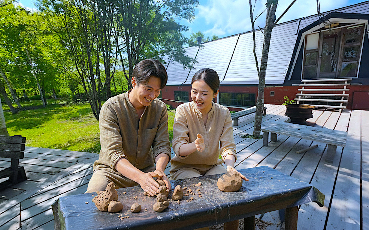 Pottery Workshop with Bonfire & Cheese Fondue in Hokkaido