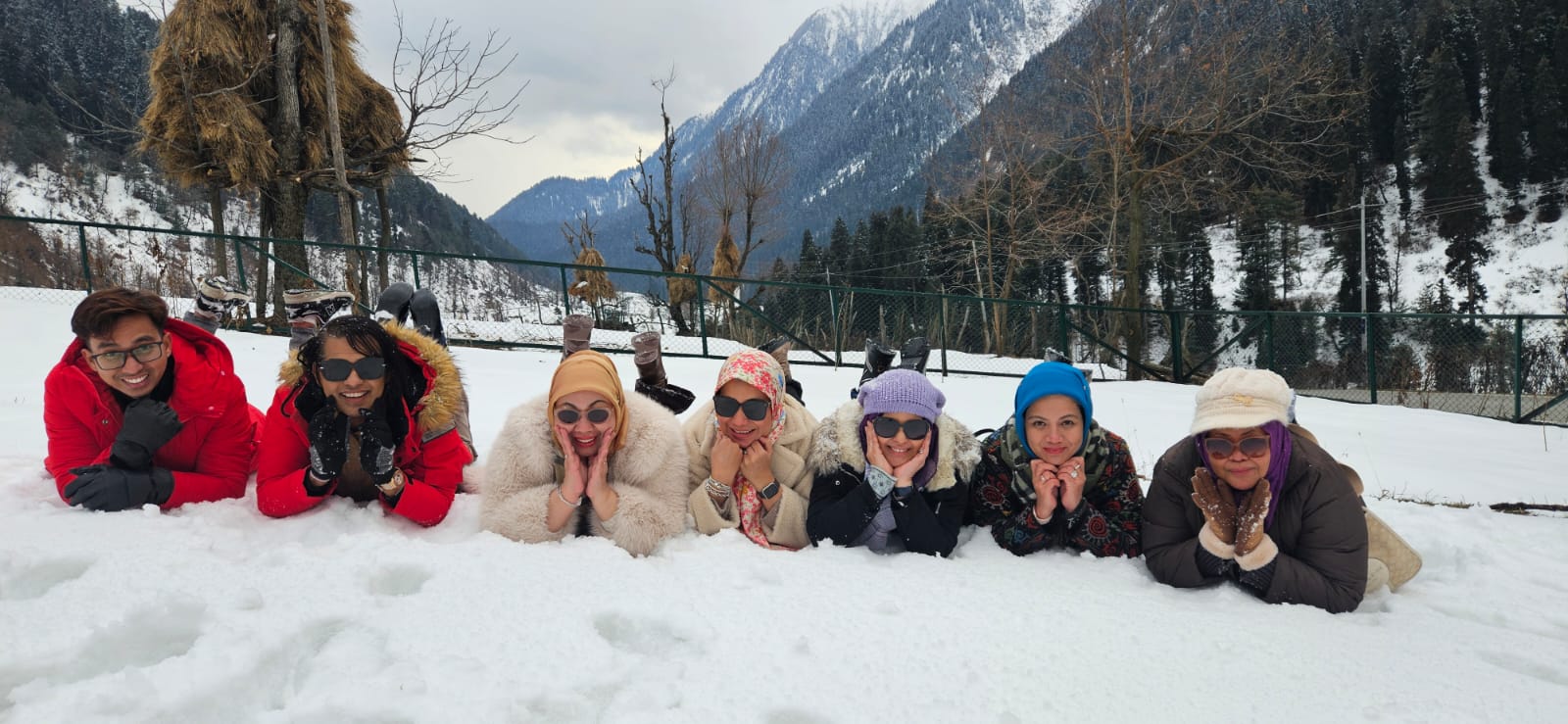 Enjoying Snowfall during winters in Gulmarg