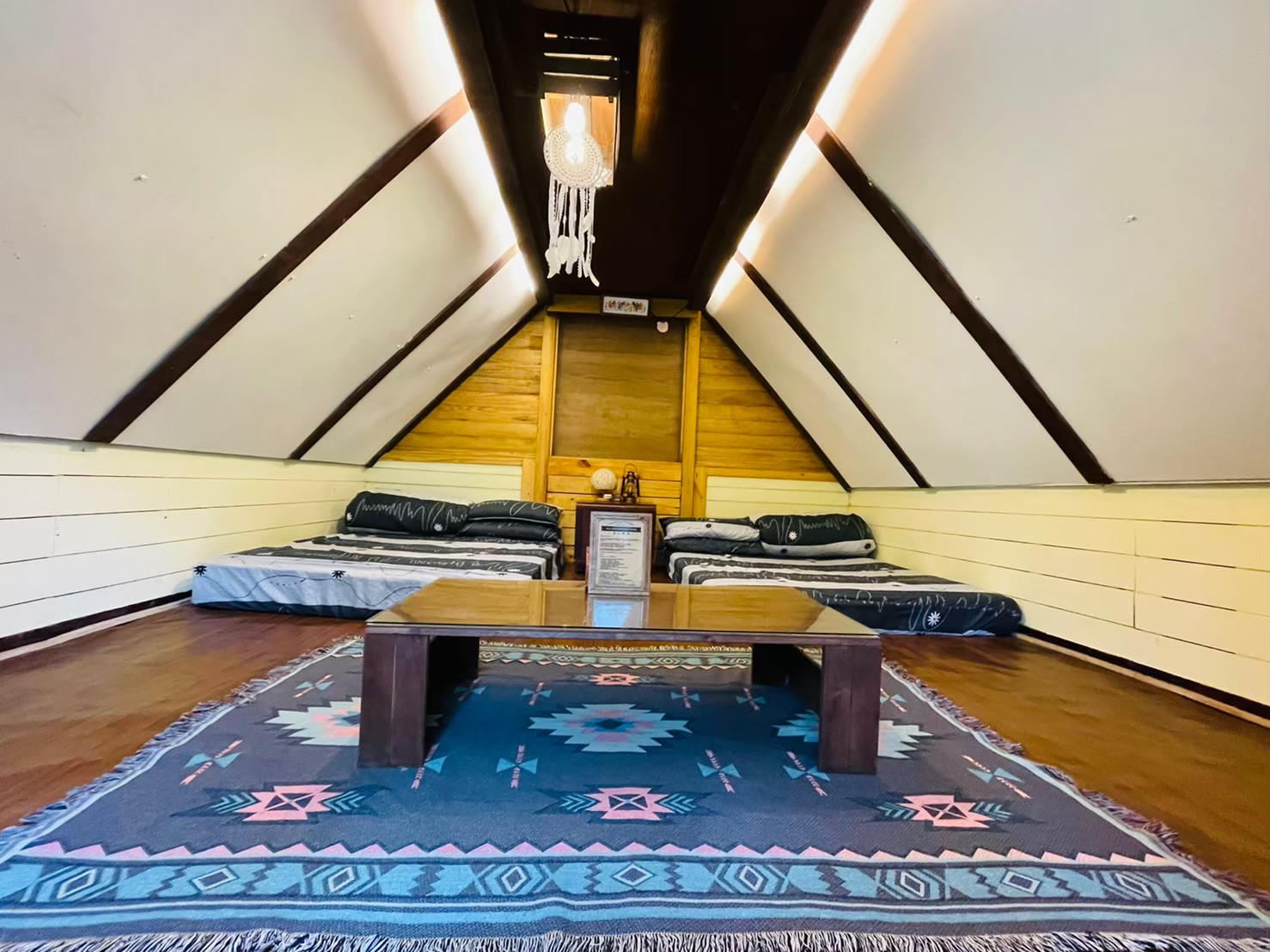Inside the hunting tent