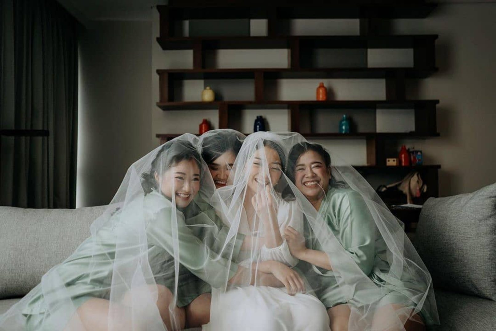 Women with veils in Jakarta