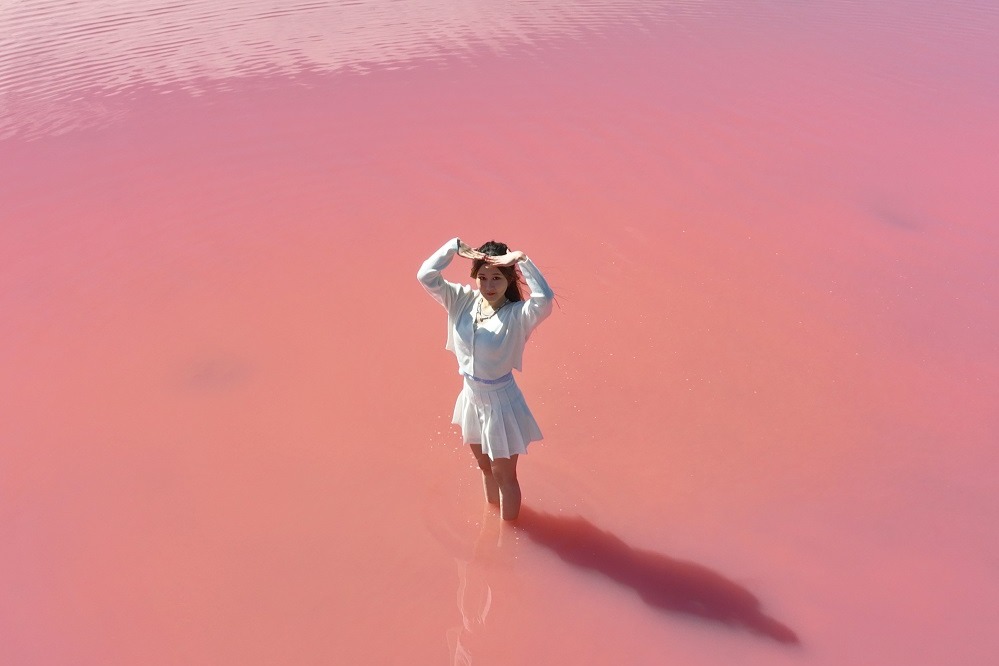Get Free Drone Aerial Photos at Pink Lake