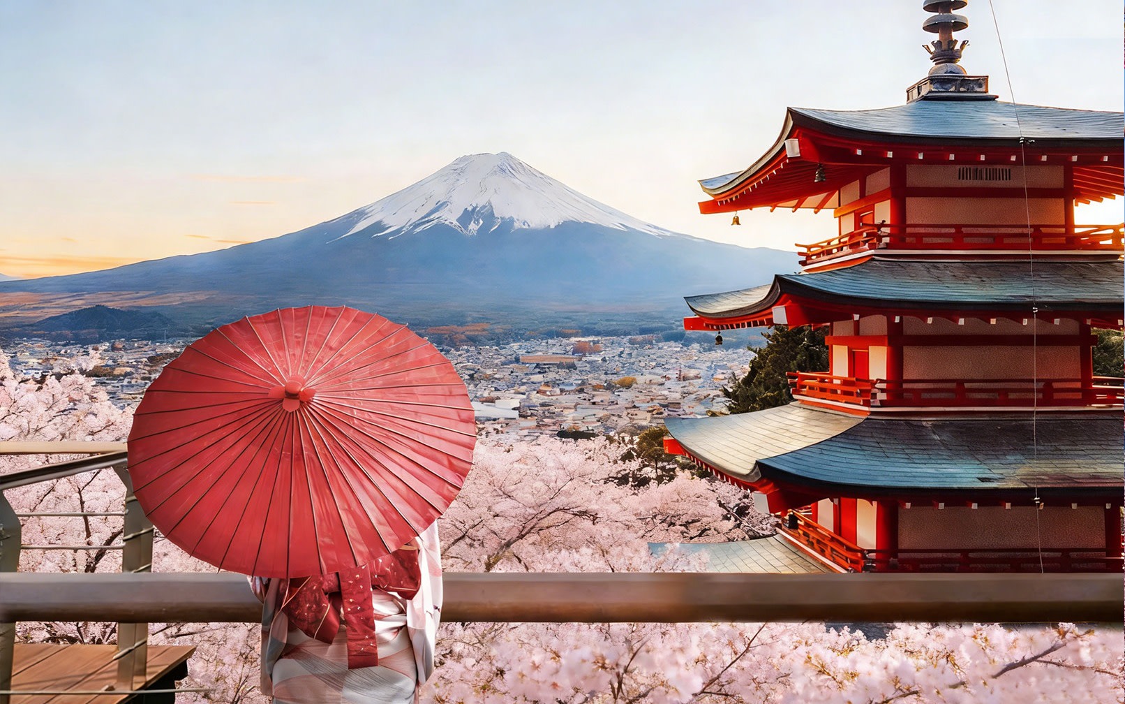 Mount Fuji: A day trip to Arakurayama Sengen Park, Hikawa Clock Shop, Oshino Hakkai, Oishi Park, and Lawson in front of Kawaguchiko Station.