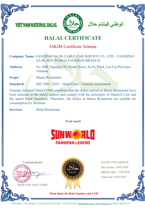 Sharia restaurant halal certificate