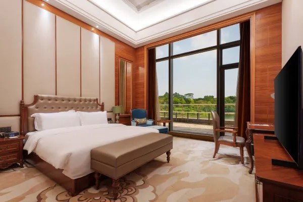 Hotel room interior environment display map