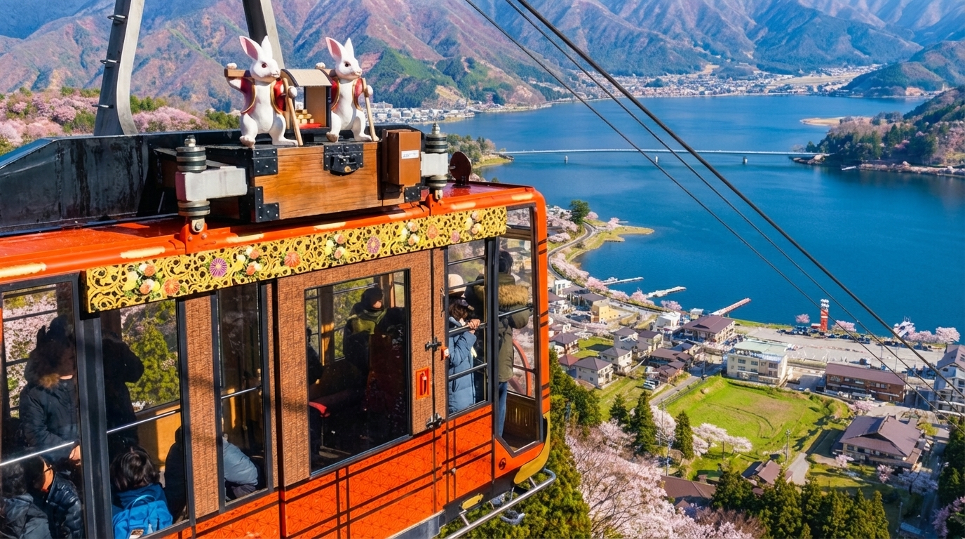 河口湖纜車、遊船——登高乘纜車或靜遊湖面,在湖光山色間沉浸式欣賞富士山最立體、最震撼的全景。 河口湖纜車、遊船——登高乘纜車或靜遊湖面,在湖光山色間沉浸式欣賞富士山最立體、最震撼的全景。