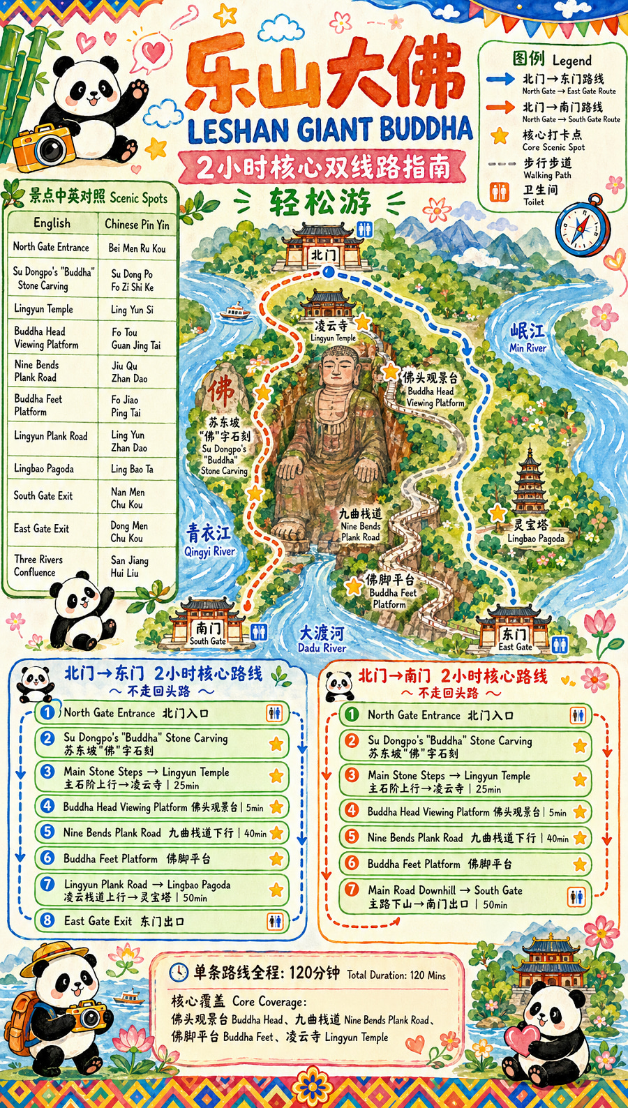 樂山大佛英文遊覽地圖【具有版權，請勿盜用】