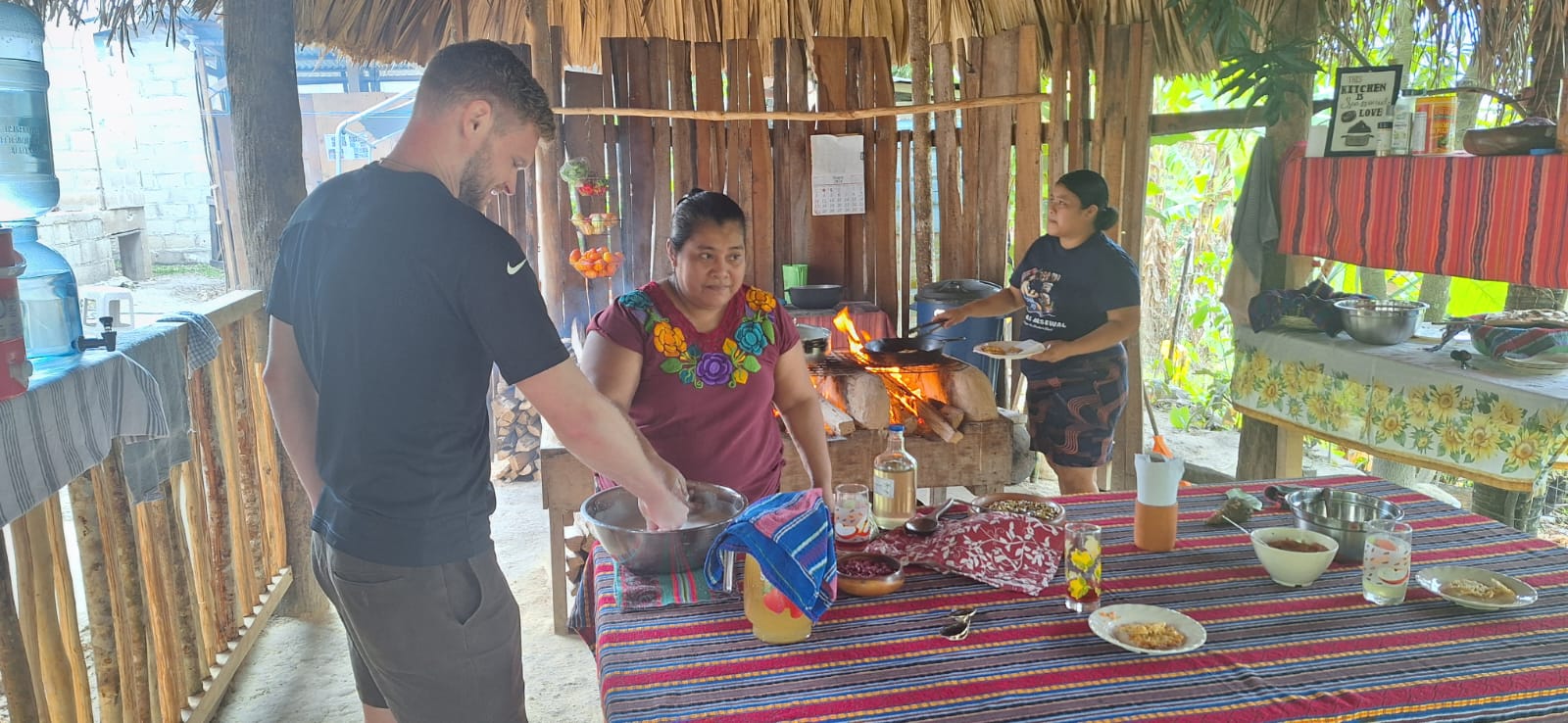 Food and calligraphy experience with a Mayan Family