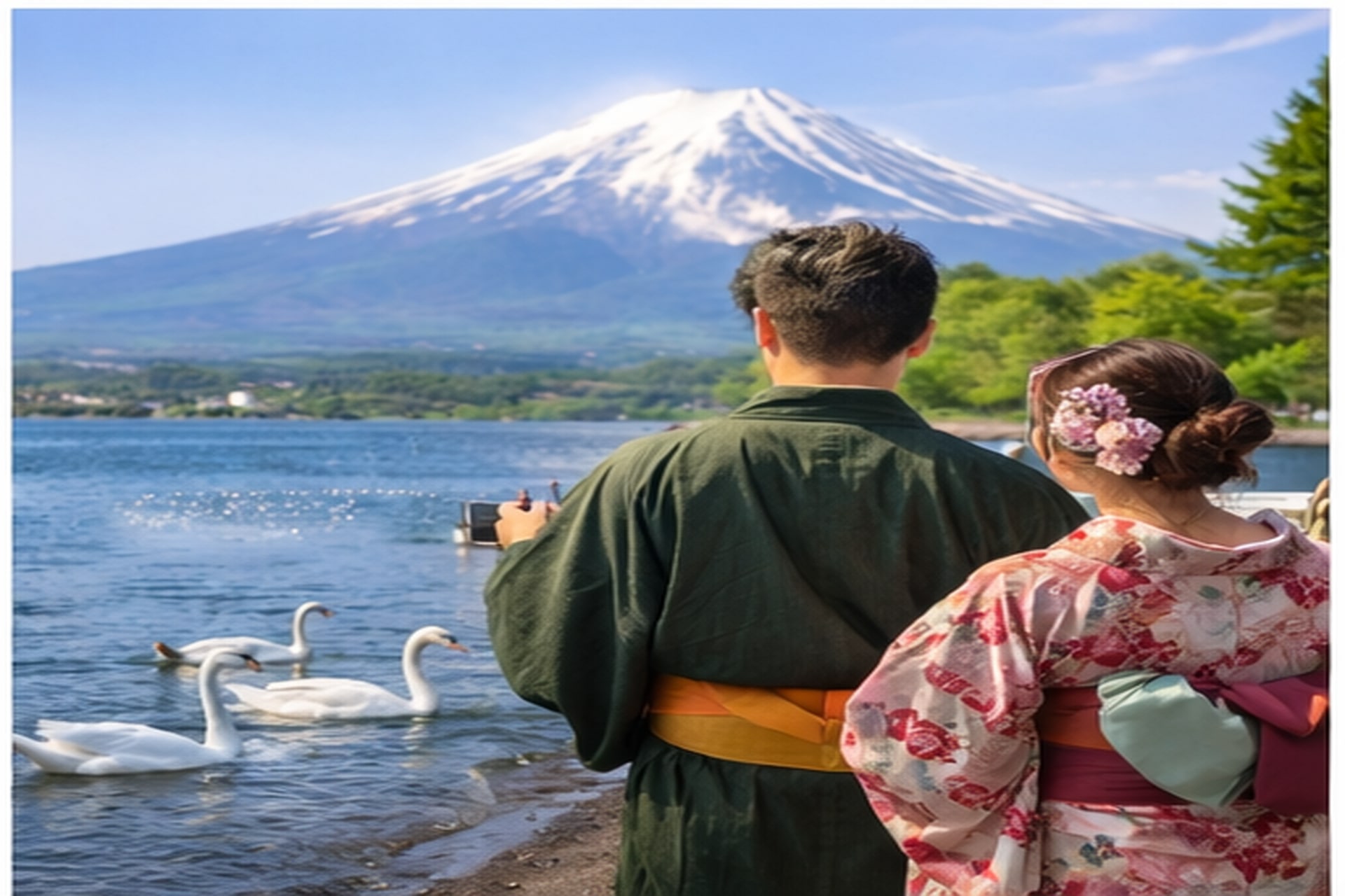 来到山中湖白鹤滨,湖水宁静而清澈。远处的富士山倒映在湖面上,景色格外壮丽。湖边微风轻拂,让整个地方显得悠然宁静。 来到山中湖白鹤滨,湖水宁静而清澈。远处的富士山倒映在湖面上,景色格外壮丽。湖边微风轻拂,让整个地方显得悠然宁静。