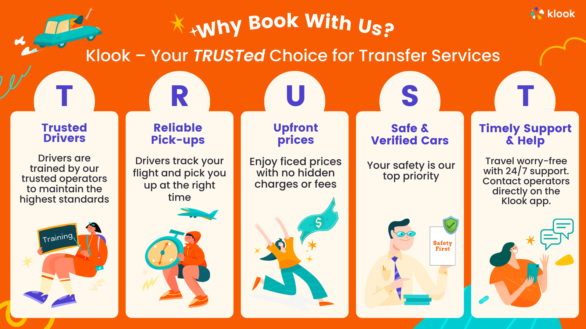 safe travel, comfort, convenience, klook charter