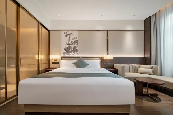 Hotel room interior environment display map