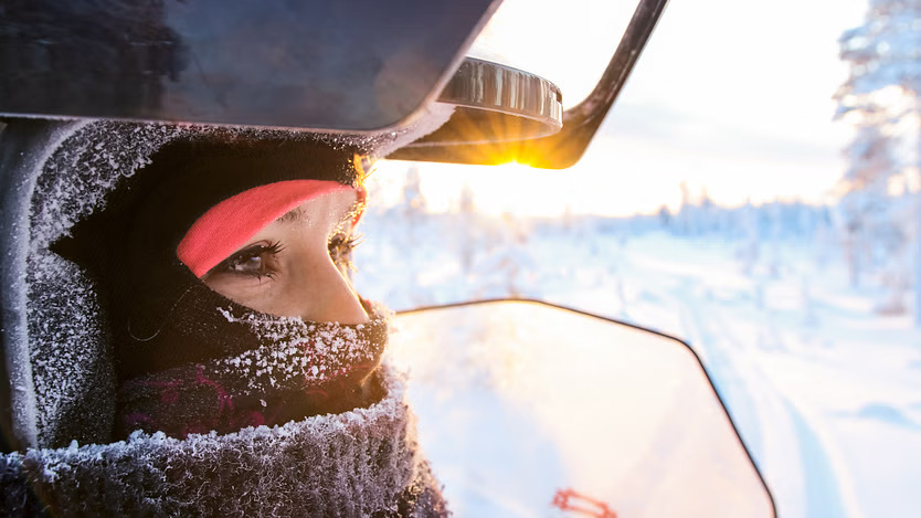 Adventure awaits as you steer your snowmobile across icy terrains and frosty landscapes