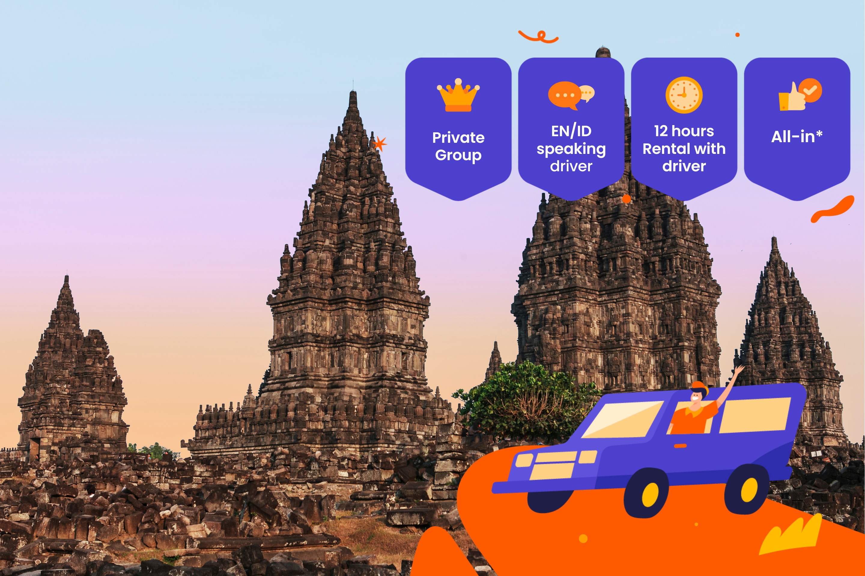 Yogyakarta Private Car Rental with Driver