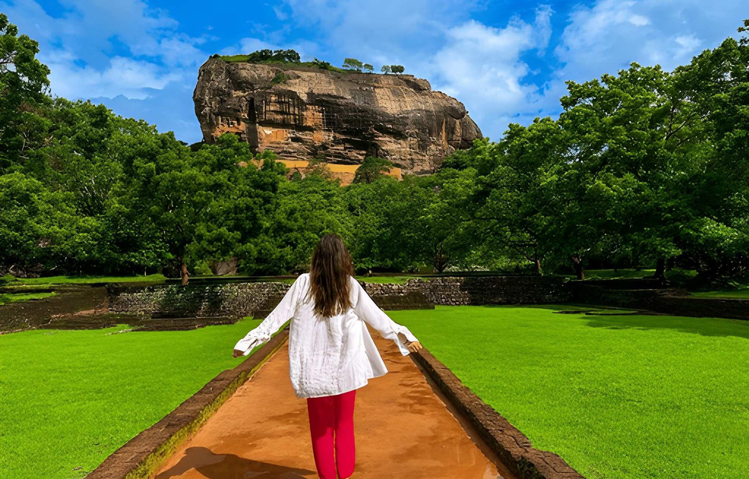 Sigiriya Rock and Dambulla Cave from Sigiriya