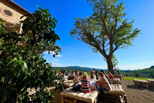 group photo of the wine tasting