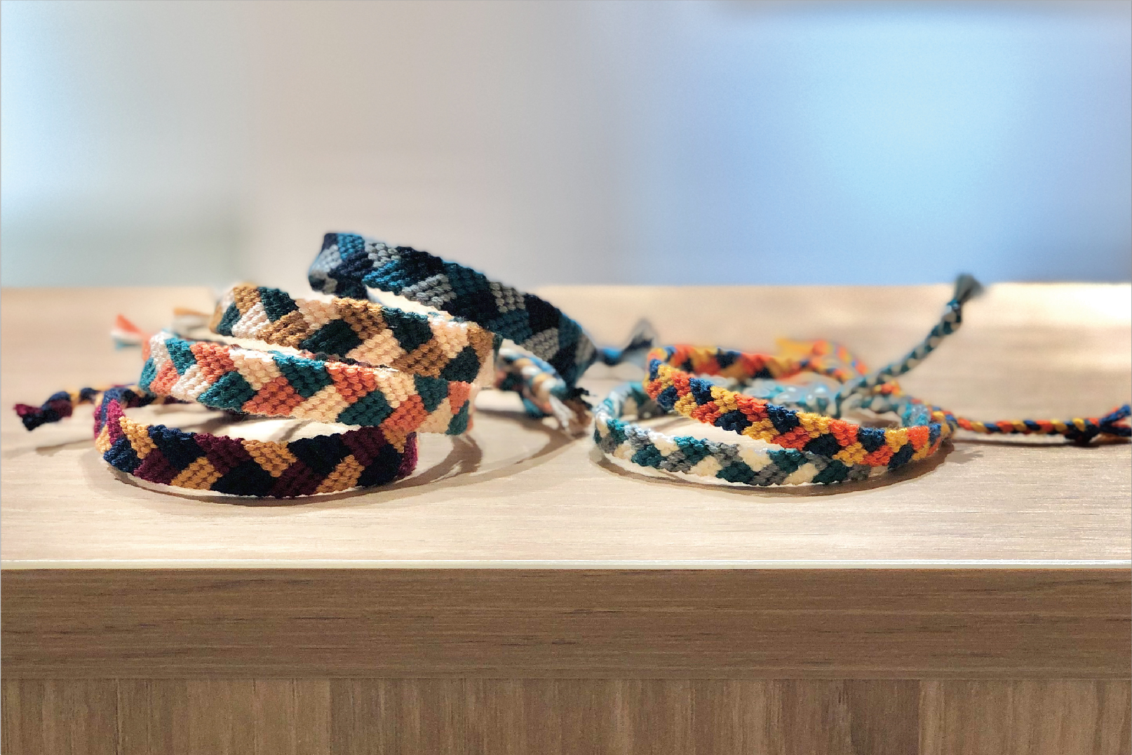 Peachy Forest - Three-color inter-pattern / diamond-shaped lattice / Half Half couple bracelet workshop | Kwun Tong