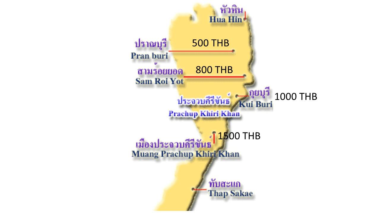 Surcharge Area in Hua Hin