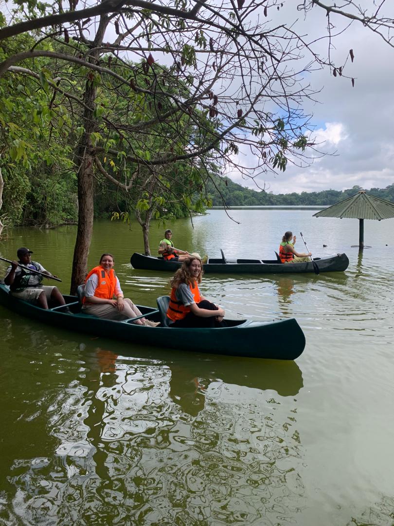 Canoes across the lake 
