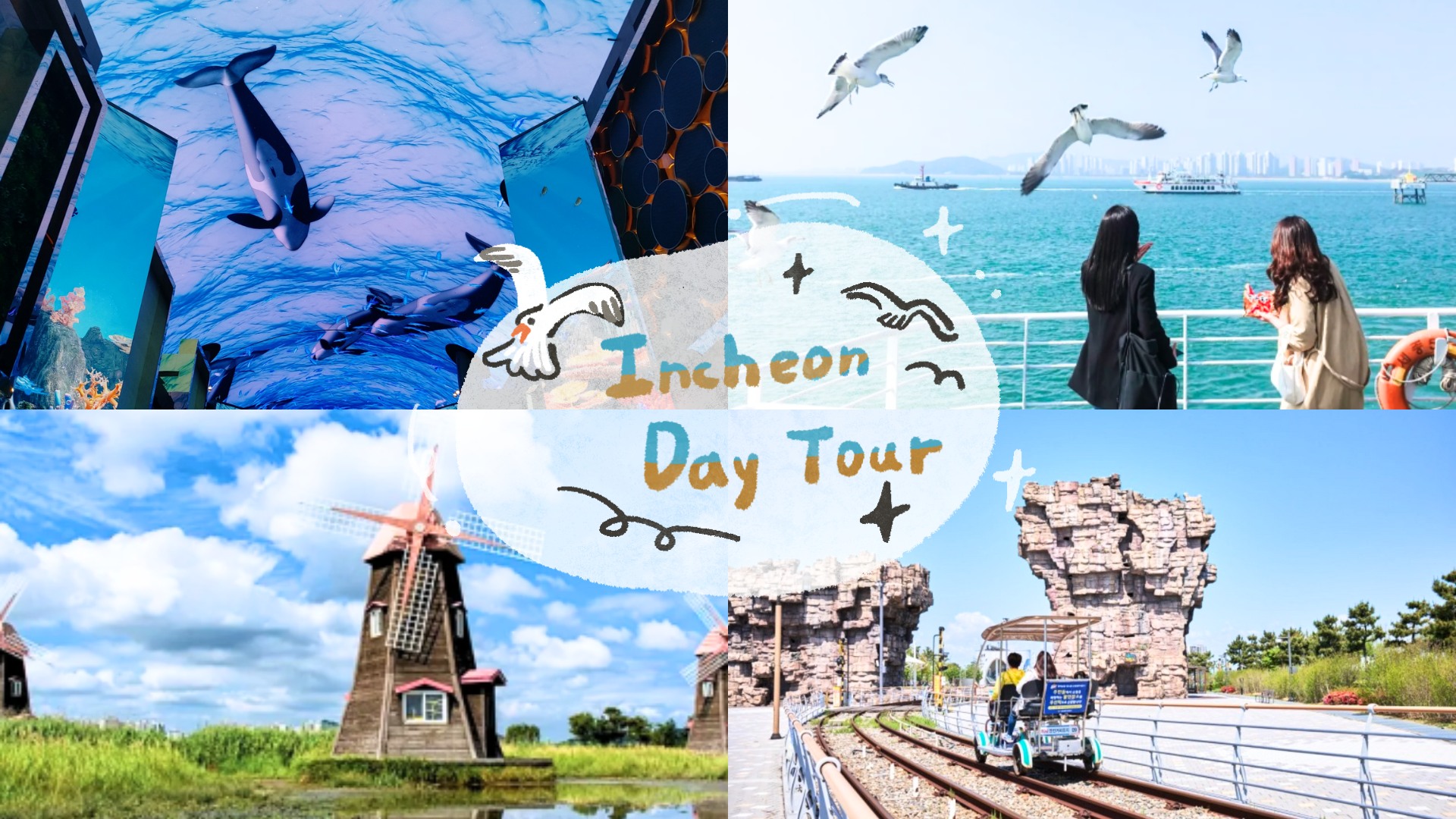 Incheon Cherry Blossom Festival & Chinatown & Seaside Rail bike Tour