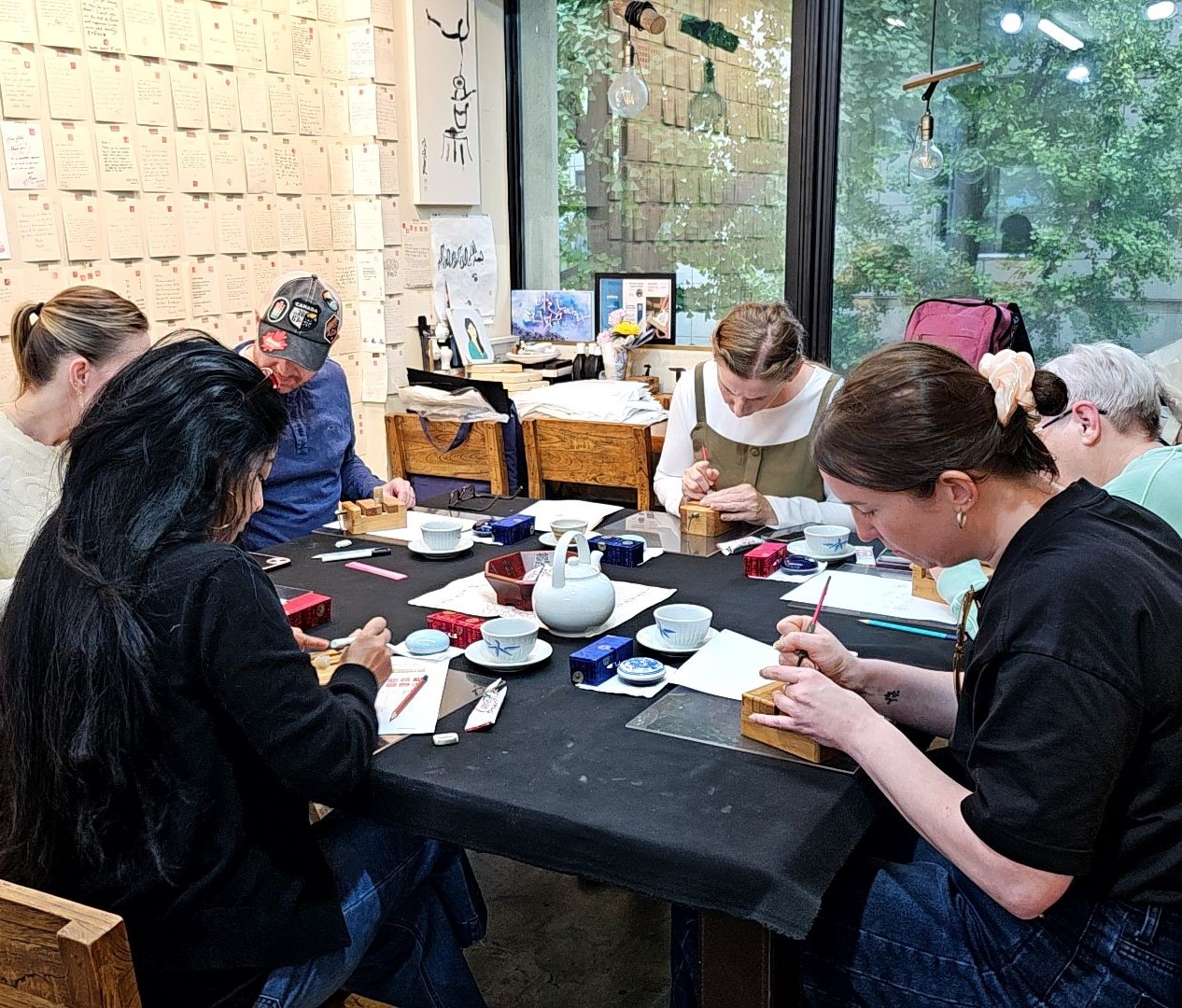 Carving a Korean Stone Seal with Jeongju in Insadong, Seoul