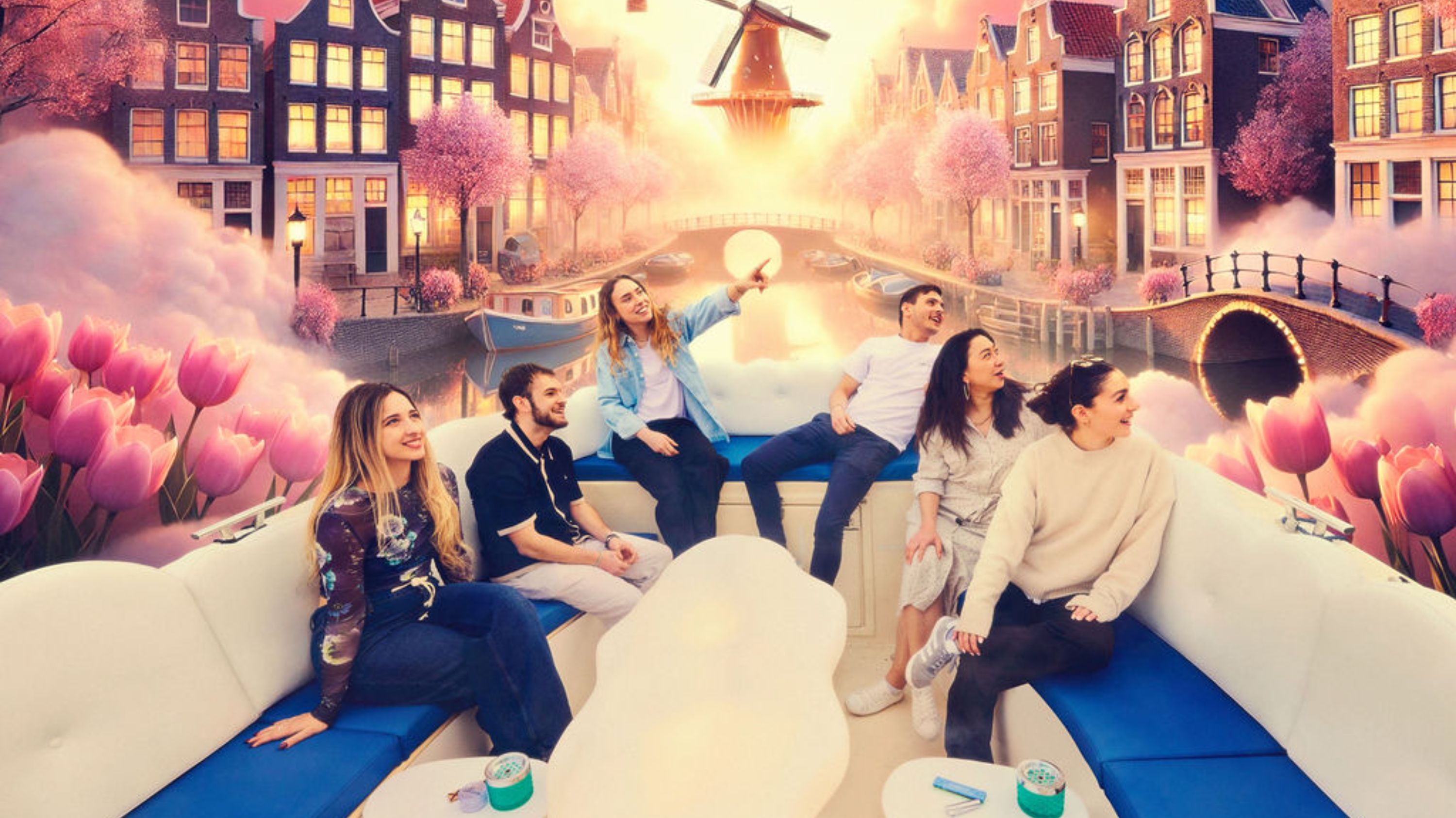 Smoke-friendly cloud boat experience in Amsterdam