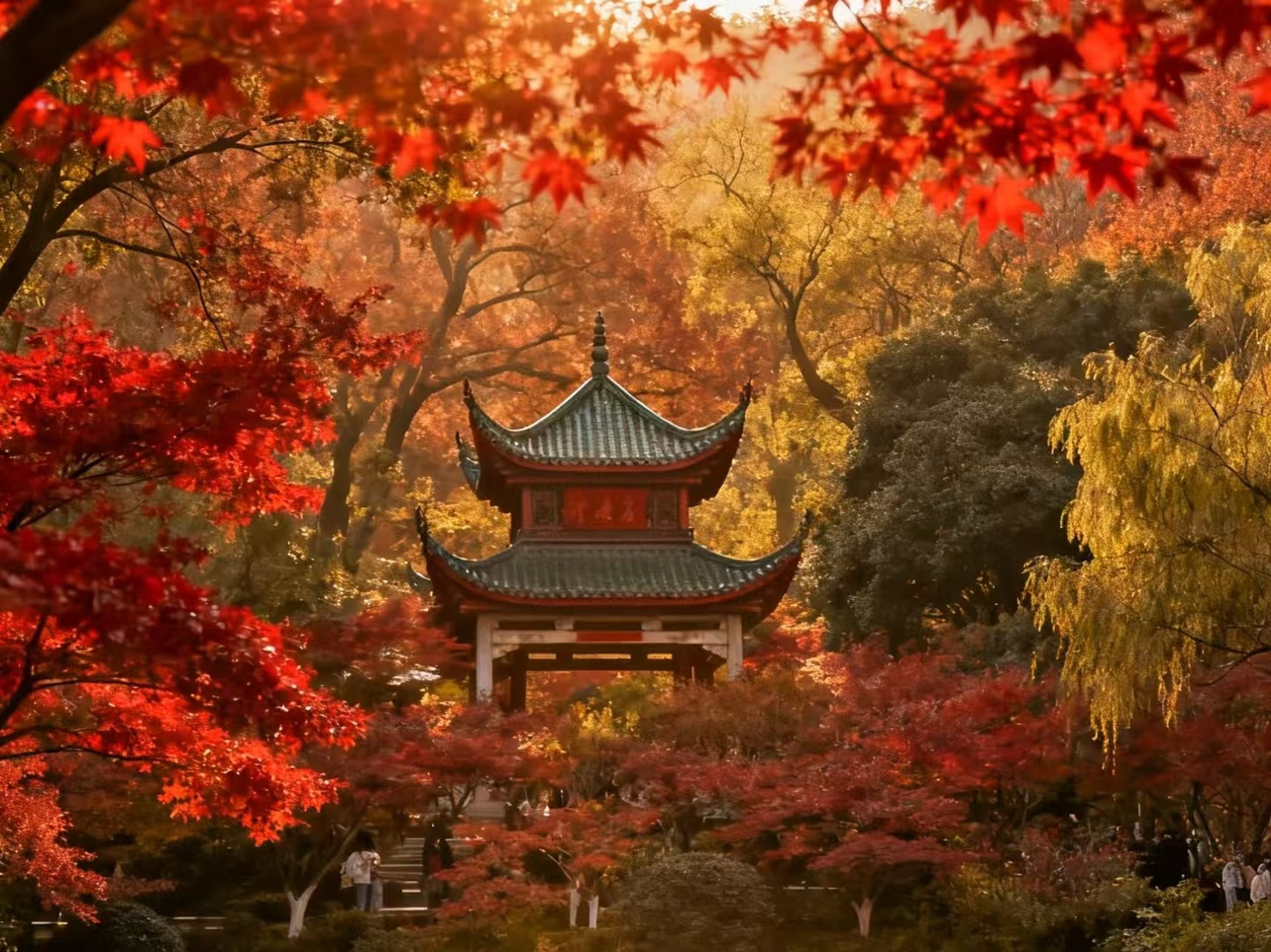 原名紅葉亭，後由湖廣總督畢沅，據“停車坐愛楓林晚，霜葉紅於二月花”的詩句，更名愛晚亭