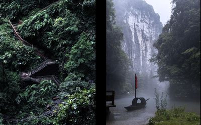 全長 4 公里，山道彎彎嵌綠樹，小溪潺潺揚迷霧，幽邃神秘，是難得可進入且觀賞性特強的地縫景觀