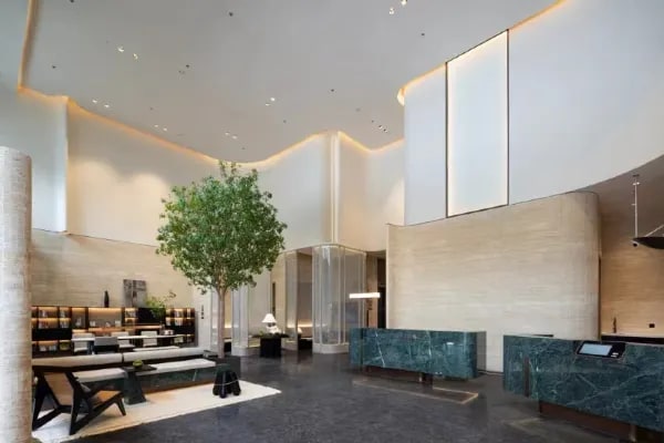 Hotel lobby interior environment display map