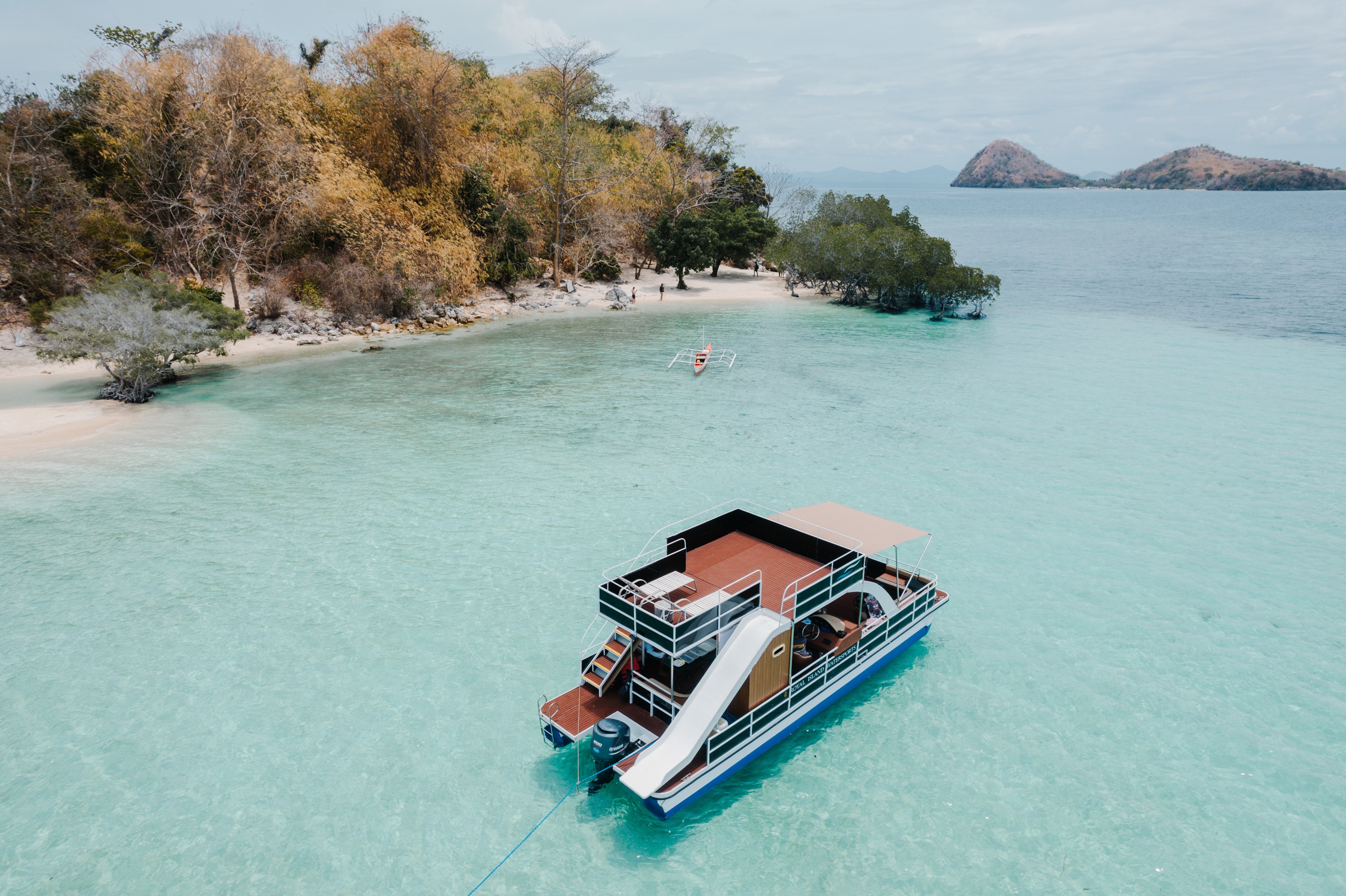 Coron Island Hopping via Double Decker Party Boat with Waterslide