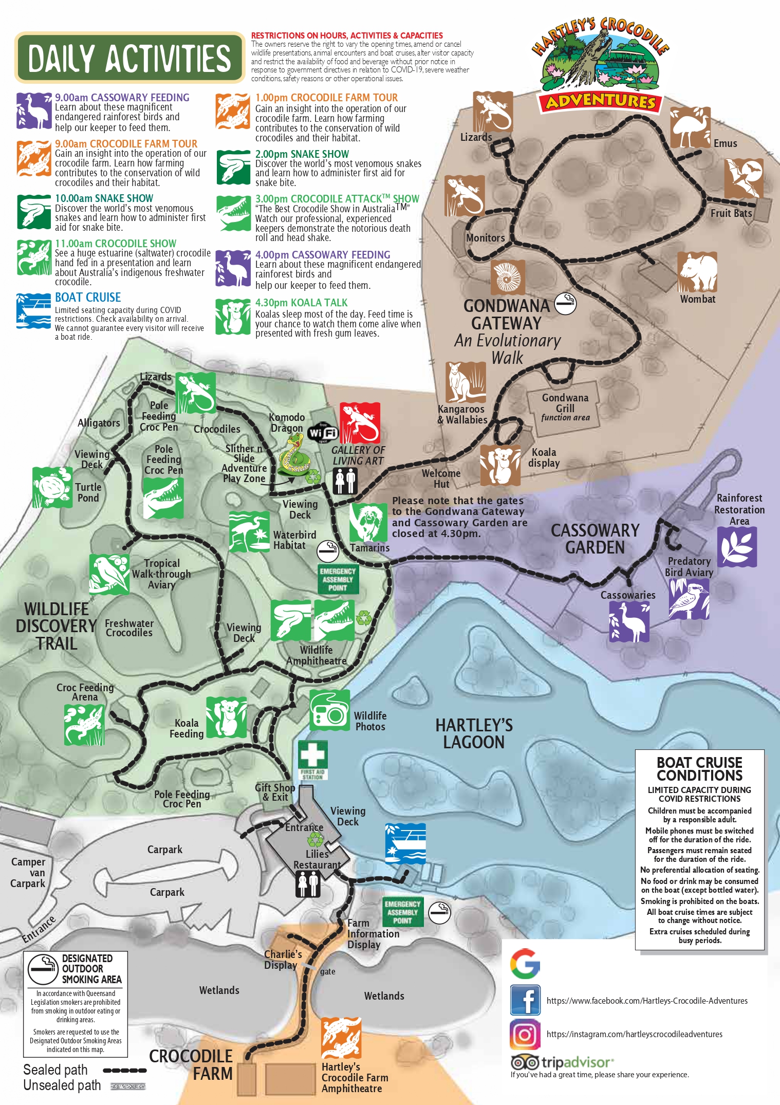 Map with activities time