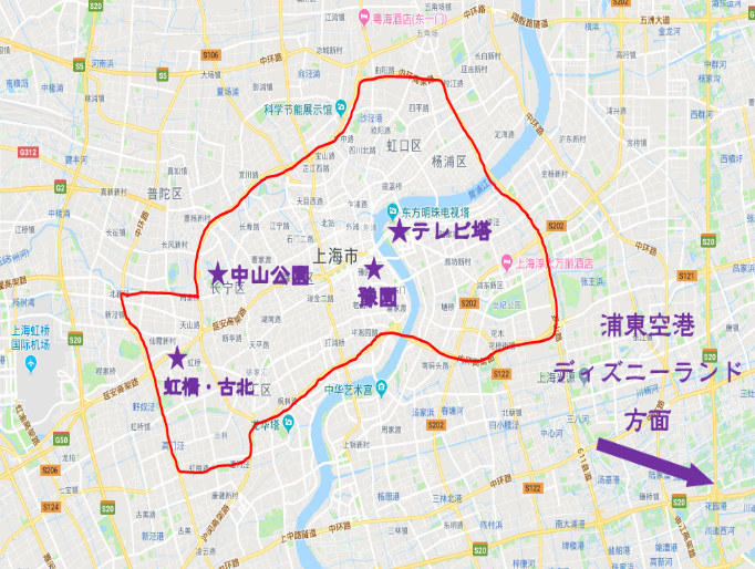Start and End Points: Shanghai Central Urban Area