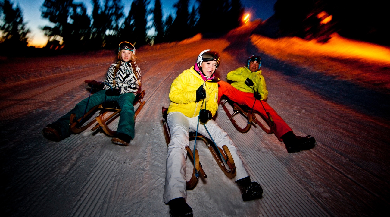 people night sledding in Sulwald