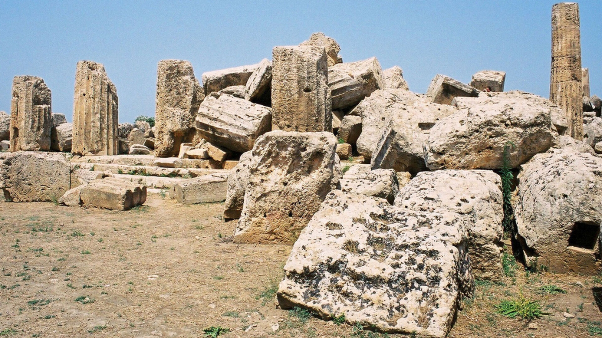 Rock rubble scattered throughout the site, showcasing the remnants of ancient structures