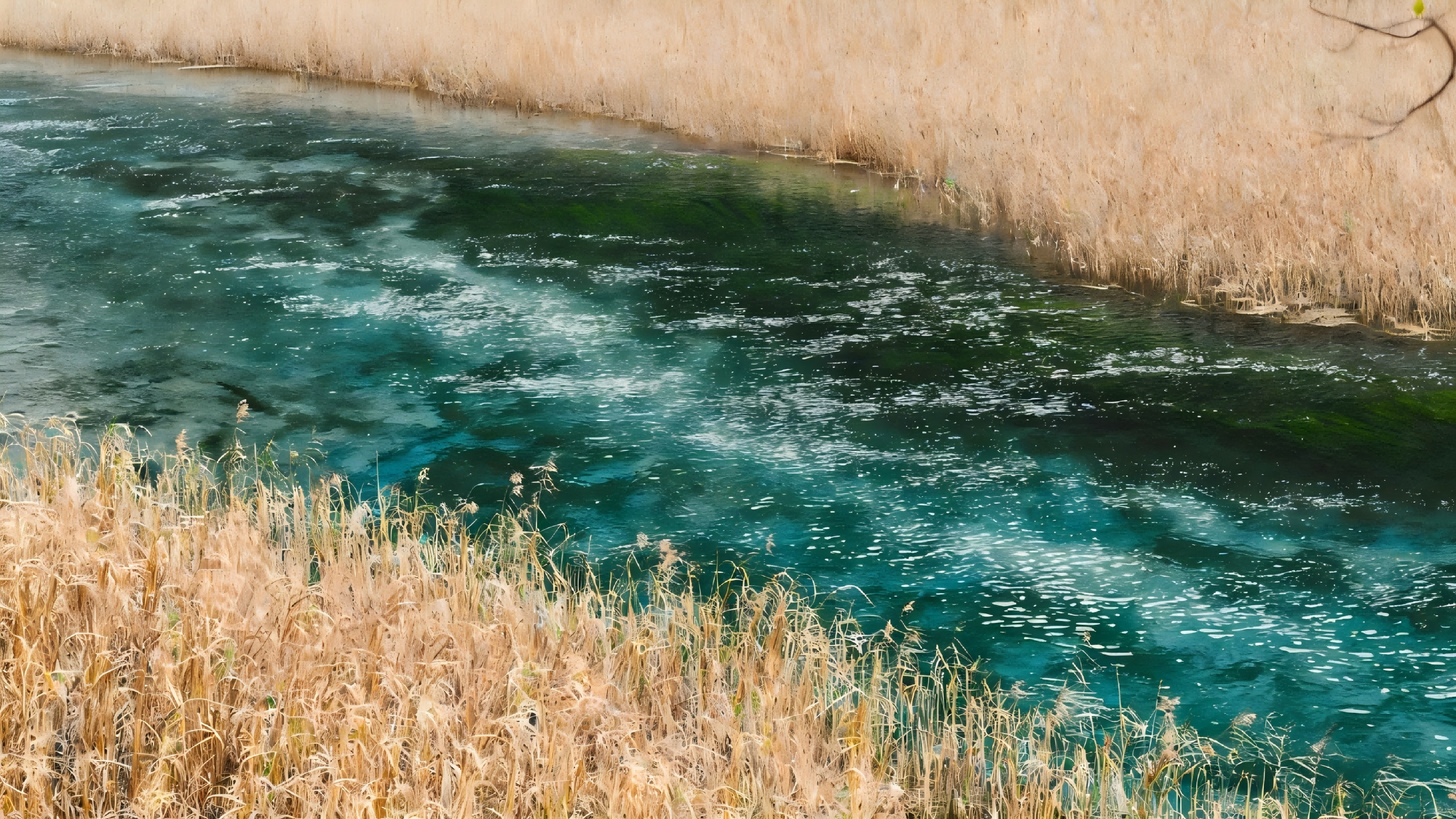 九寨-【蘆葦海】是樹正溝下游半沼澤化的水流通道溼地,呈條帶狀分佈。河道兩側叢生有許多蘆葦,引來鳥兒在此覓食、繁衍、棲息。 九寨-【蘆葦海】是樹正溝下游半沼澤化的水流通道溼地,呈條帶狀分佈。河道兩側叢生有許多蘆葦,引來鳥兒在此覓食、繁衍、棲息。