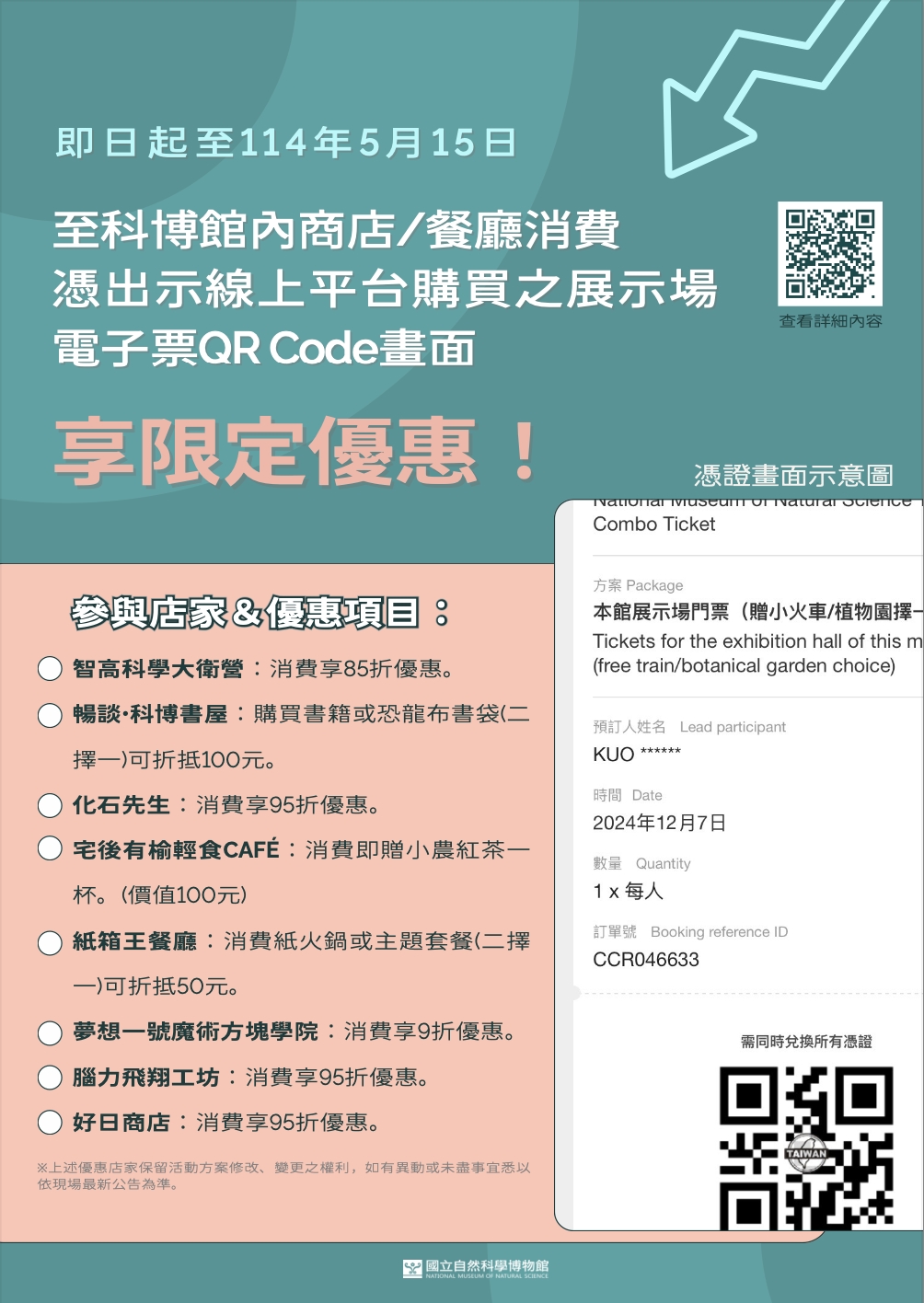 台中國立自然科學博物館門票