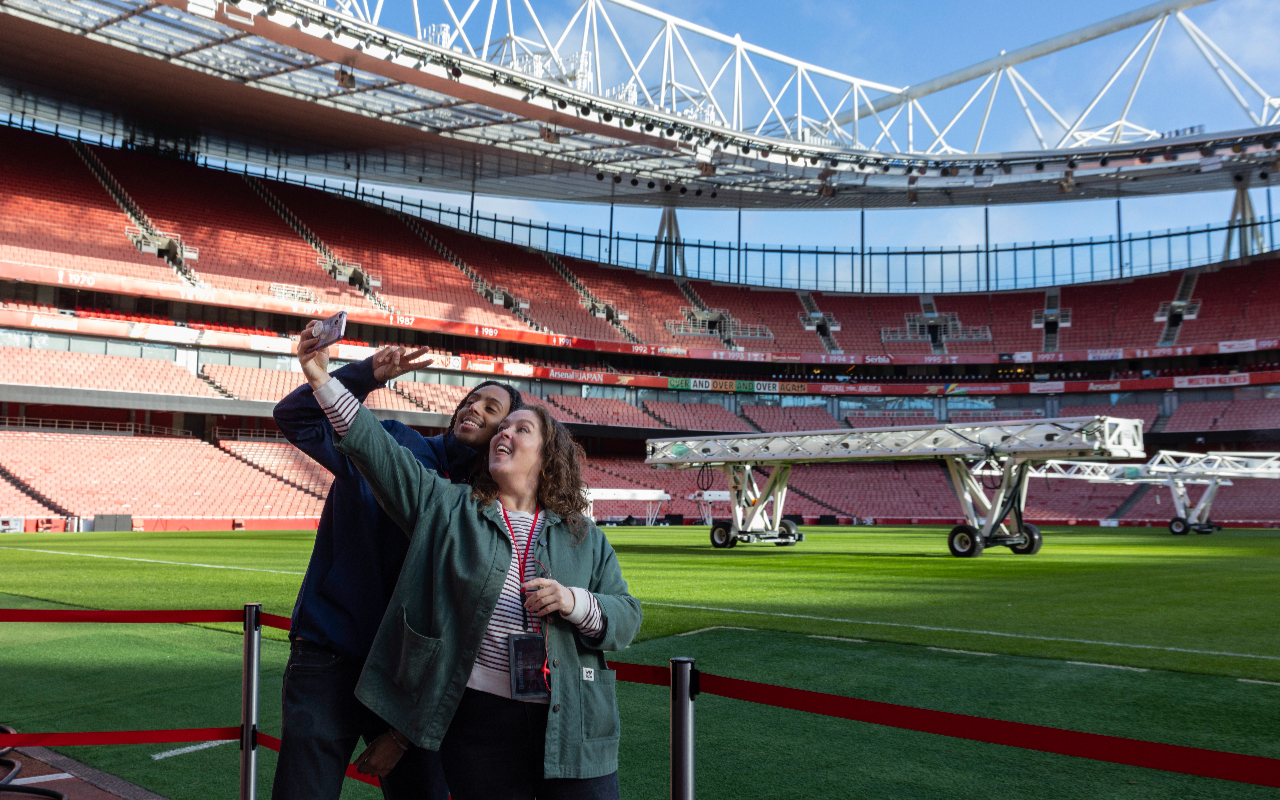 Living the dream, taking a selfie right here at Emirates Stadium