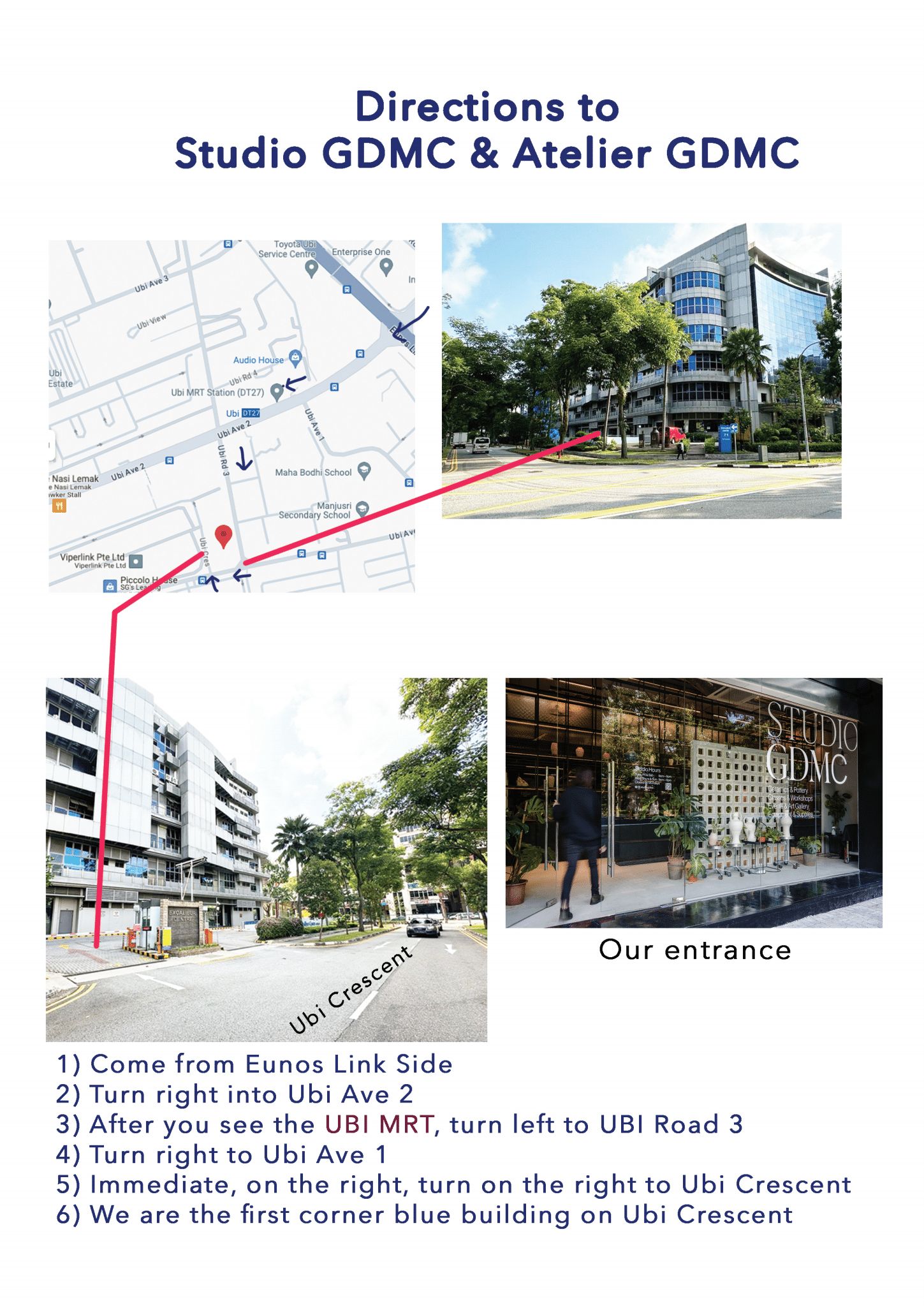 Directions to studio