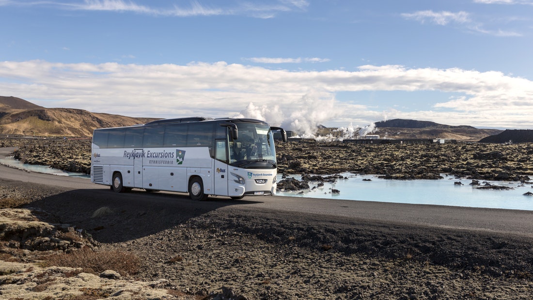 bus for blue lagoon and golden circle tour from reykjavik