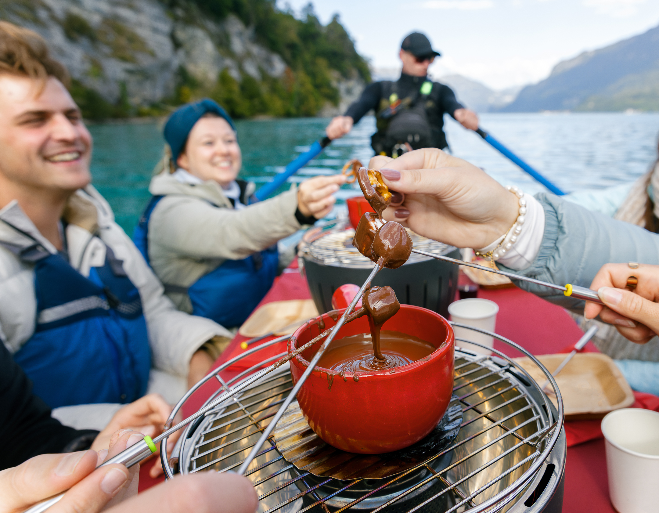 Chocolate Fondue Float in Interlaken