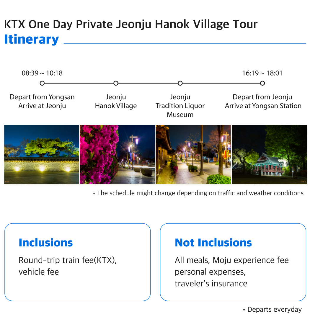 KTX ONE DAY Jeonju Private Hanok Village Tour