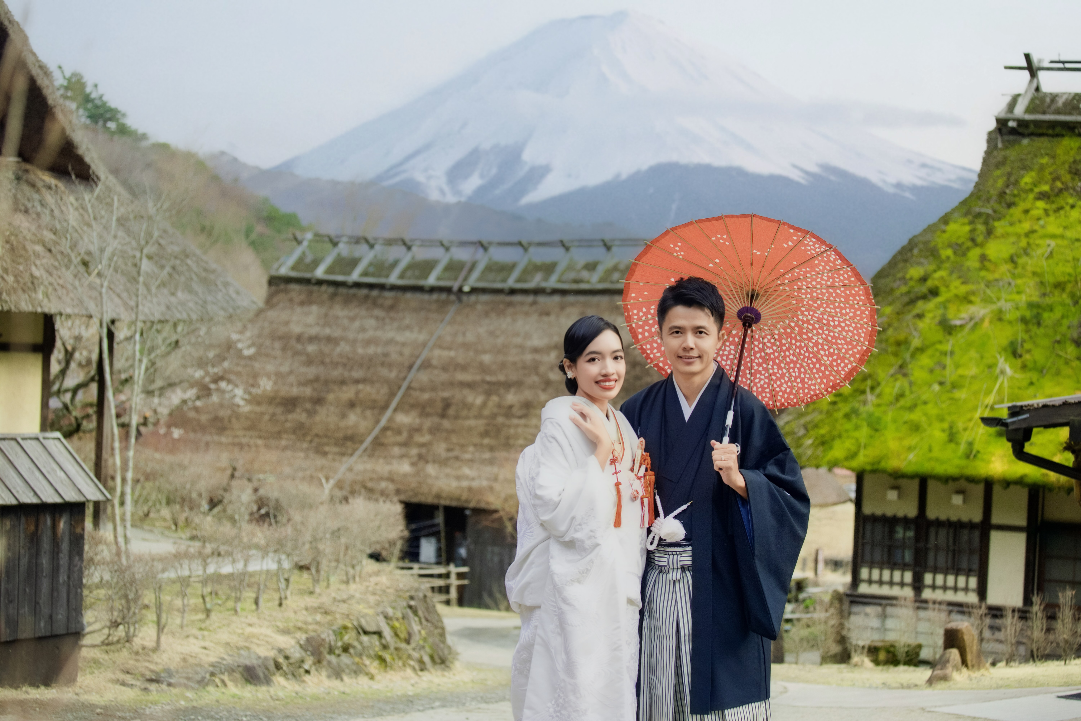 西湖療愈之鄉根場（推薦穿和服） - 保存完好的茅草屋頂村莊，擁有傳統房屋，可直接欣賞富士背景，最適合和服攝影