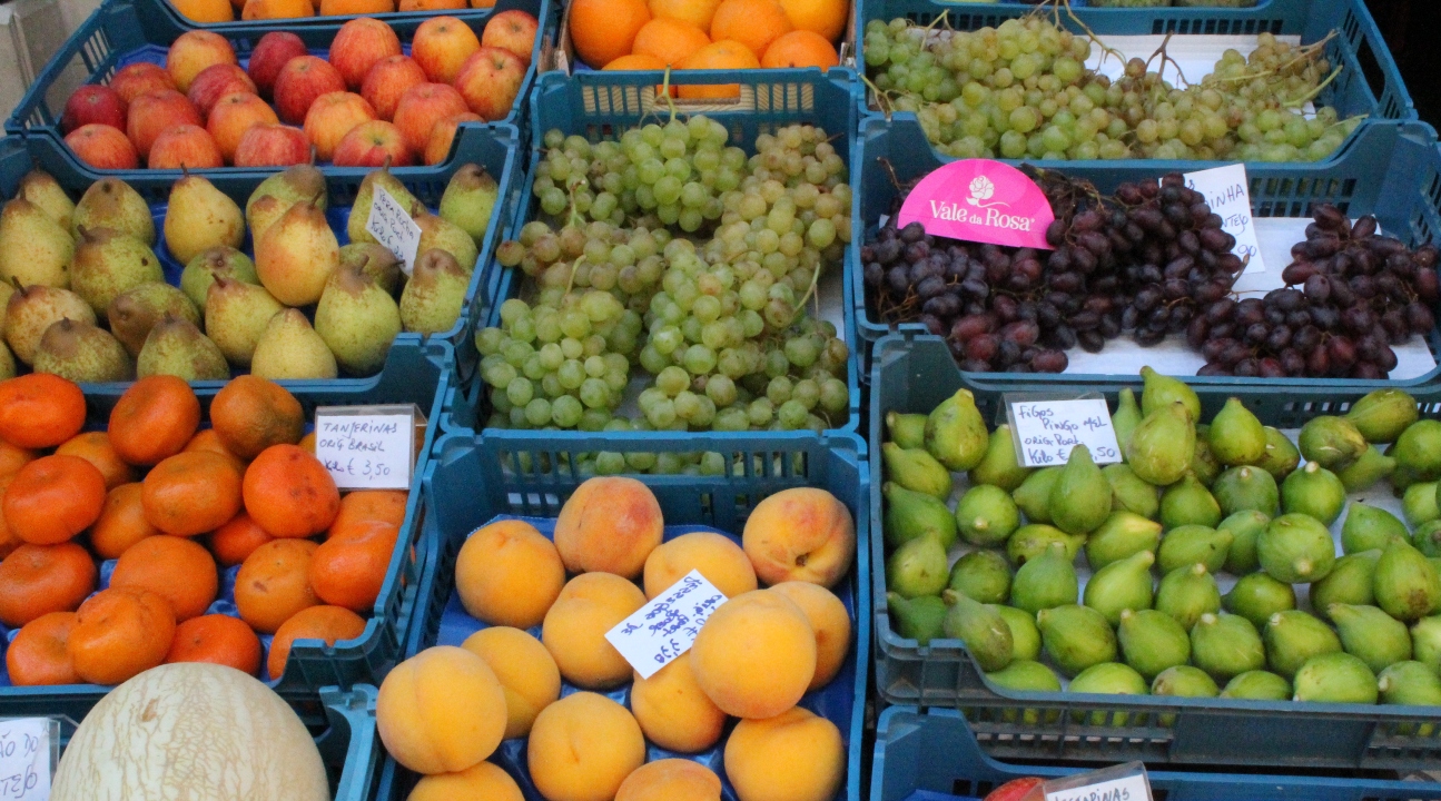 fruits and vegetables in baskets