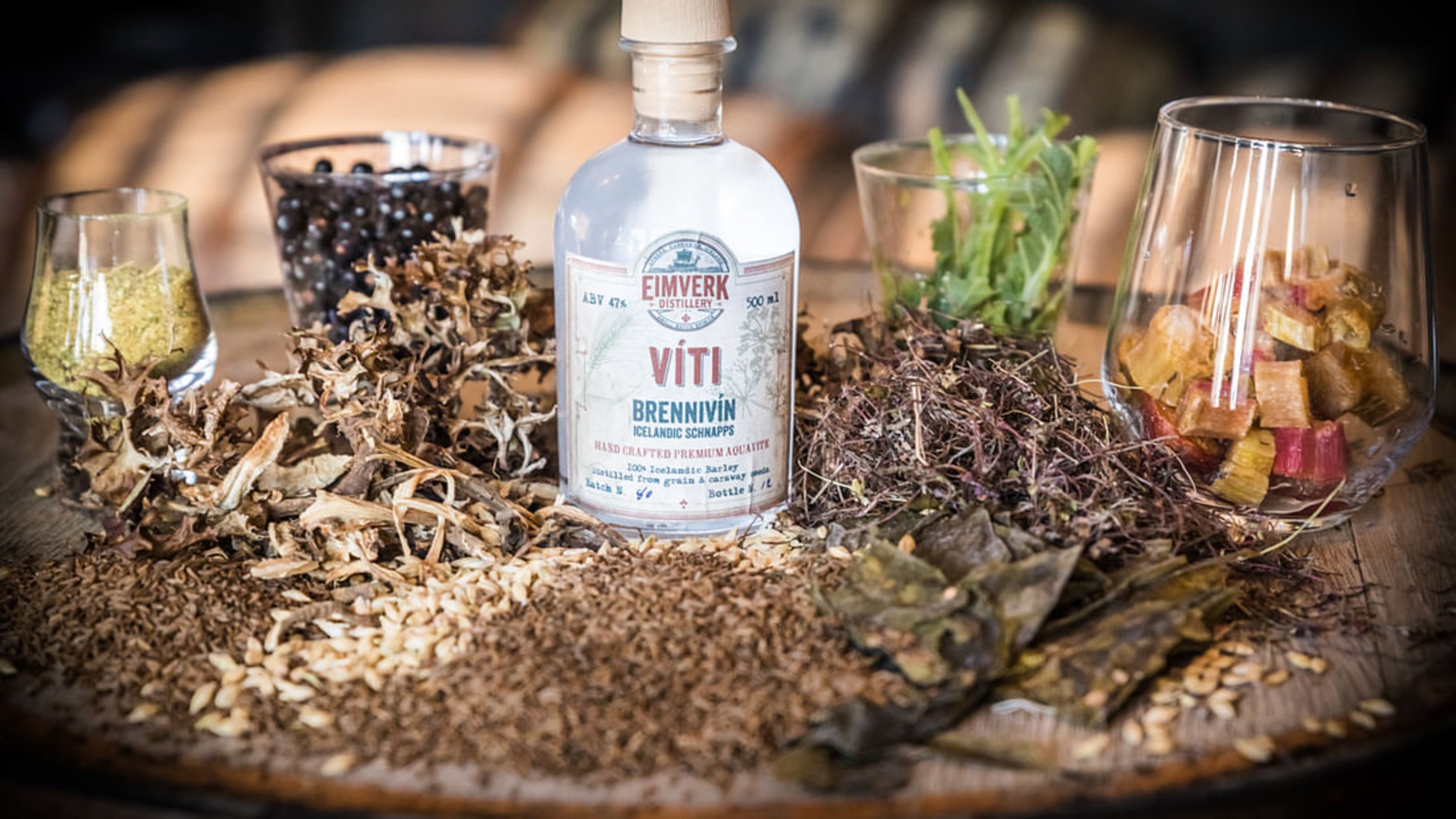 Experience authentic Icelandic spirits crafted from native barley and botanicals at Eimverk Distillery
