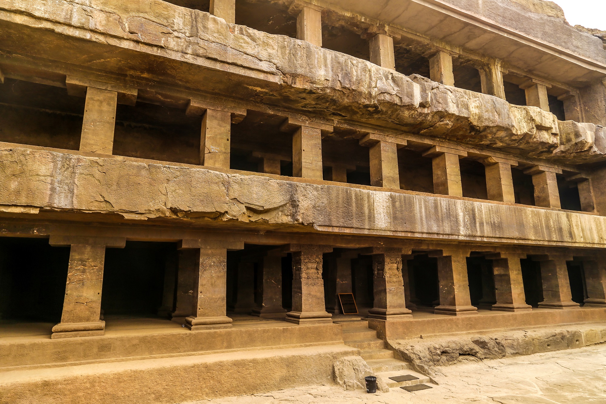 Ellora caves, Aurangabad. The magnificent Ellora Caves of India. Monastery cut out of a rock, with Vajrayana iconography inside at Ellora Caves.